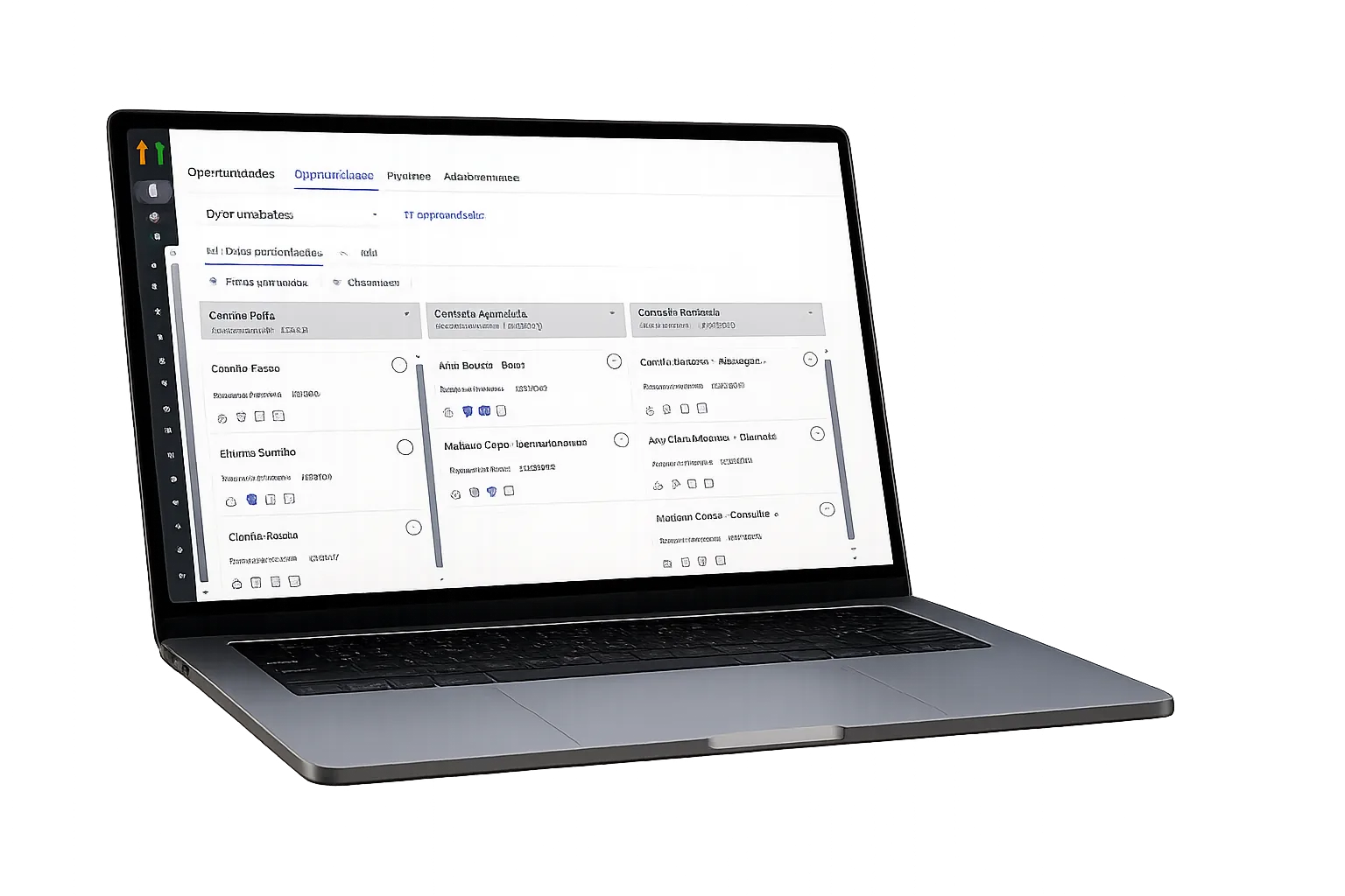 Painel CRM da GiulIA com o pipeline de oportunidades de pacientes
